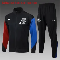 Kids Barcelona Jacket + Pants Training Suit Black 2024/25