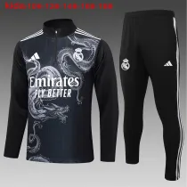 Kids Real Madrid Training Suit Black Dragon 2024/25