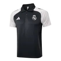 Mens Real Madrid Polo Shirt Dark Grey 2024/25