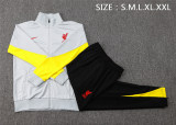 Mens Liverpool Jacket + Pants Training Suit Light Grey 2024/25
