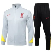 Mens Liverpool Jacket + Pants Training Suit Light Grey 2024/25