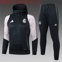Kids Real Madrid Hoodie Sweatshirt + Pants Suit Dark Grey 2024/25