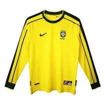 Mens Brazil Retro Home Jersey Long Sleeve 1998