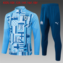 Kids Olympique Marseille Training Suit Blue Pattern 2024/25