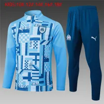 Kids Olympique Marseille Training Suit Blue Pattern 2024/25