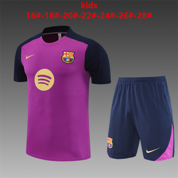 Kids Barcelona Short Training Suit Purple 2025/26