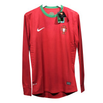 Mens Portugal Retro Home Authentic Long Sleeve Jersey 2012 - Match