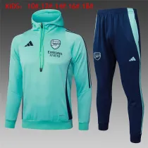 Kids Arsenal Hoodie Sweatshirt + Pants Suit Light Green 2024/25