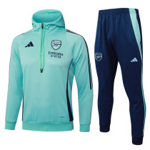 Mens Arsenal Hoodie Sweatshirt + Pants Training Suit Green 2024/25