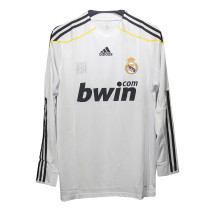Mens Real Madrid Retro Home Authentic Long Sleeve Jersey 2009/10 - Match