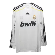 Mens Real Madrid Retro Home Authentic Long Sleeve Jersey 2009/10 - Match