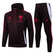 Mens Bayern Munich Hoodie Sweatshirt + Pants Training Suit Brown 2024/25