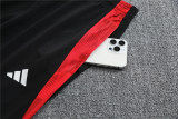 Mens Manchester United Hoodie Sweatshirt + Pants Training Suit Red - Black 2025/26