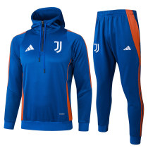 Mens Juventus Hoodie Sweatshirt + Pants Training Suit Blue 2024/25