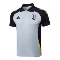 Mens Juventus Polo Shirt Light Grey 2024/25