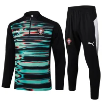 Mens Portugal Training Suit Black - Green 2025