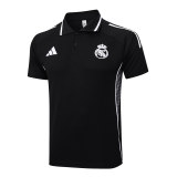 Mens Real Madrid Polo Shirt Black 2025/26