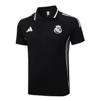 Mens Real Madrid Polo Shirt Black 2025/26