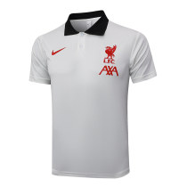 Mens Liverpool Polo Shirt Light Grey 2025/26