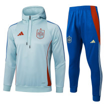 Mens Spain Hoodie Sweatshirt + Pants Training Suit Light Blue 2025