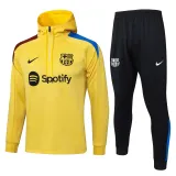 Mens Barcelona Hoodie Sweatshirt + Pants Training Suit Yellow 2025/26