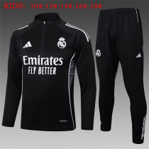 Kids Real Madrid Training Suit Black 2025/26
