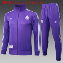 Kids Real Madrid Jacket + Pants Training Suit Purple 2025/26