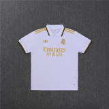 Mens Real Madrid Polo Shirt White - Gold 2025/26
