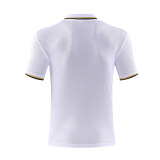 Mens Real Madrid Polo Shirt White - Gold 2025/26