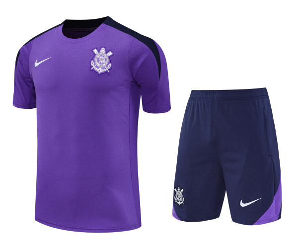 Mens Corinthians Short Training Suit Purple 2025/26
