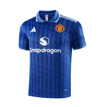Mens Manchester United Polo Shirt Blue 2025/26