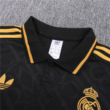 Mens Real Madrid Polo Shirt Black 2025/26