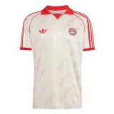 Mens Adidas Originals Bayern Munich Jersey 3 Stripes Pure Cotton White Shirt 2025/26 - Match