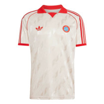 Mens Adidas Originals Bayern Munich Jersey 3 Stripes Pure Cotton White Shirt 2025/26 - Match