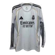 Mens Real Madrid Home Jersey Long Sleeve 2025/26