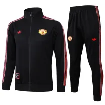 Mens Manchester United Jacket + Pants Training Suit Black 2025/26