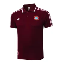 Mens Bayern Munich Polo Shirt Burgundy 2025/26
