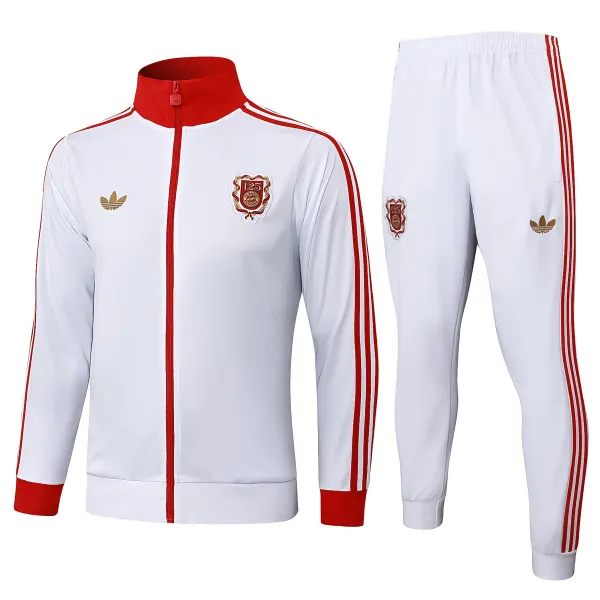 Mens Bayern Munich Jacket + Pants Training Suit 125th Years Anniversay White 2025/26