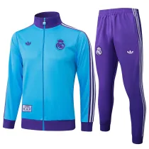 Mens Real Madrid Jacket + Pants Training Suit Blue 2025/26