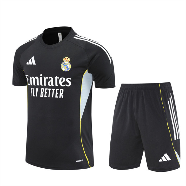 Mens Real Madrid Short Training Suit Black 2025/26