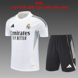 Kids Real Madrid Short Training Suit White 2025/26