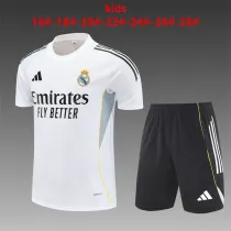 Kids Real Madrid Short Training Suit White 2025/26