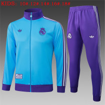 Kids Real Madrid Jacket + Pants Training Suit Blue 2025/26