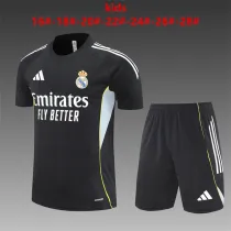 Kids Real Madrid Short Training Suit Black 2025/26