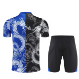 Mens Real Madrid Short Training Suit Blue - Black 2025/26