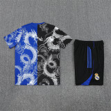 Kids Real Madrid Short Training Suit Blue - Black 2025/26
