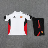 Mens Manchester United Short Training Suit White II 2025/26