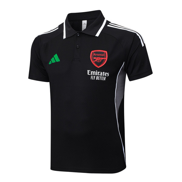 Mens Arsenal Polo Shirt Black 2025/26