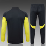 Kids Real Madrid Jacket + Pants Training Suit Grey - Yellow 2025/26