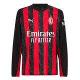 Mens AC Milan Home Jersey Long Sleeve 2025/26